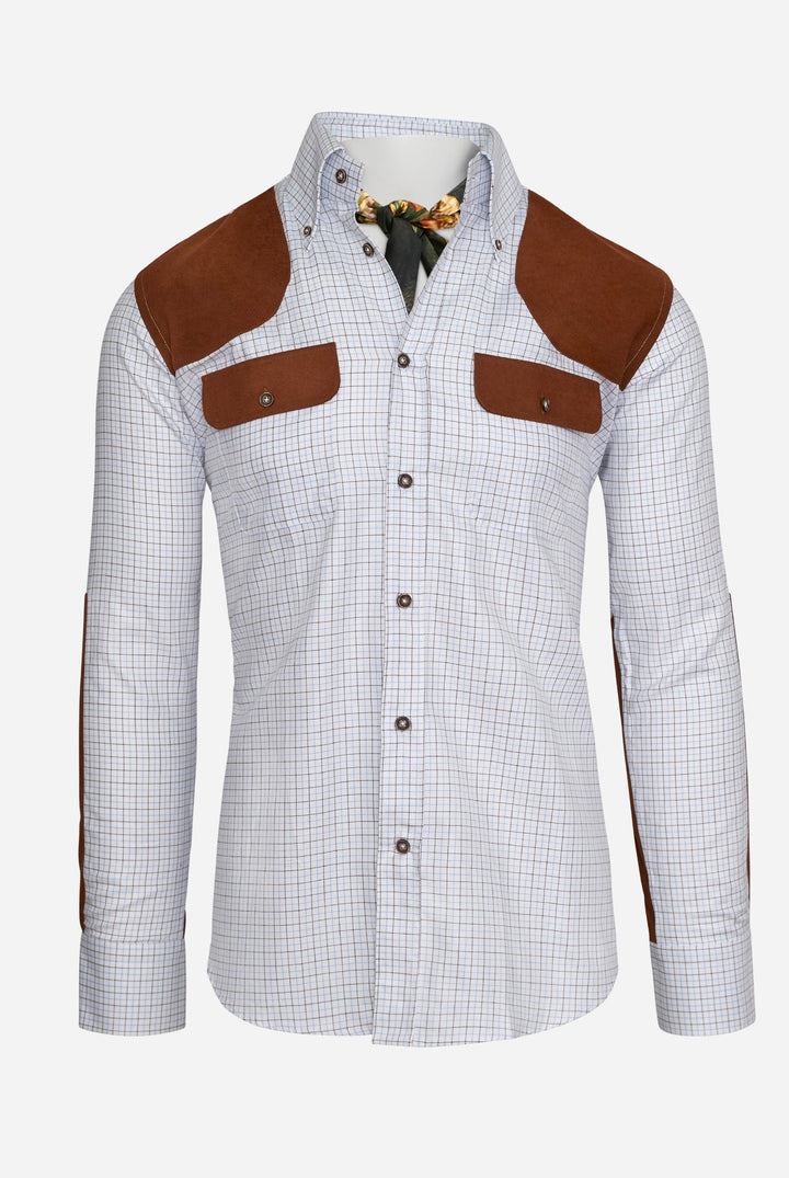 JD Field Shirt in Blue/Brown Plaid