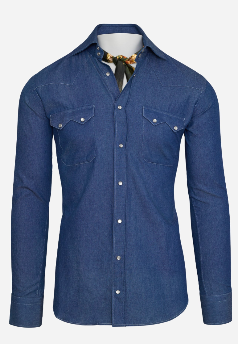kacey texas Western shirt in Medium Denim